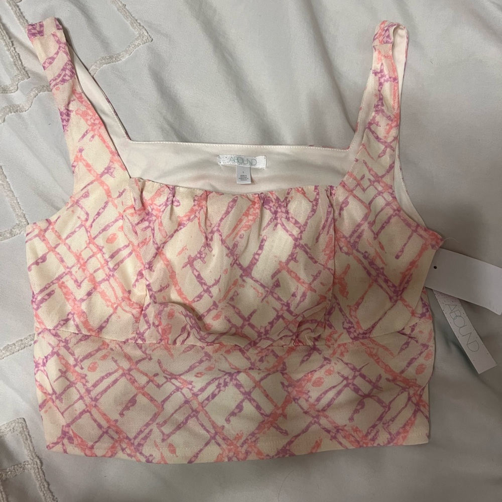 Abound Cream and Pink Top